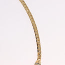 Christian Dior Lacquer Design Choker Necklace Metal Gold Tone Auth SW2529-8