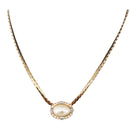 Christian Dior Oval Pearl Choker Necklace Metal Gold Tone Auth SW2530-1