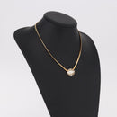 Christian Dior Oval Pearl Choker Necklace Metal Gold Tone Auth SW2530-13