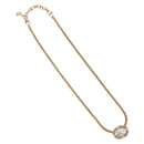 Christian Dior Oval Pearl Choker Necklace Metal Gold Tone Auth SW2530-2