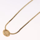 Christian Dior Oval Pearl Choker Necklace Metal Gold Tone Auth SW2530-9