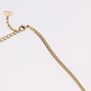 Christian Dior Choker Necklace Metal Gold Tone Auth SW2531-14