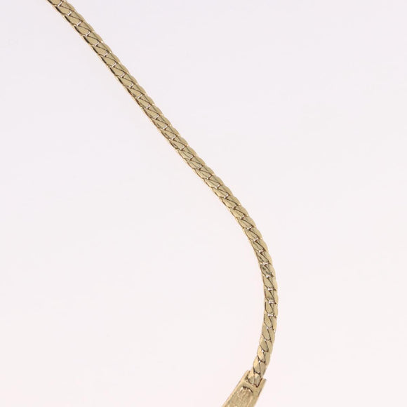 Christian Dior Choker Necklace Metal Gold Tone Auth SW2531
