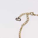 Christian Dior Choker Necklace Metal Gold Tone Auth SW2531-16