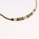Christian Dior Choker Necklace Metal Gold Tone Auth SW2531-3