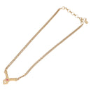 Christian Dior Colored Stone Necklace Metal Gold Tone Auth SW2532-7