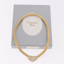 Christian Dior Choker Necklace Metal Gold Tone Auth SW2534A-14