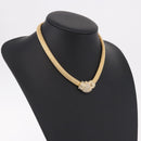 Christian Dior Choker Necklace Metal Gold Tone Auth SW2534A-15