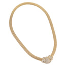 Christian Dior Choker Necklace Metal Gold Tone Auth SW2534A-2