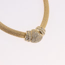 Christian Dior Choker Necklace Metal Gold Tone Auth SW2534A-3