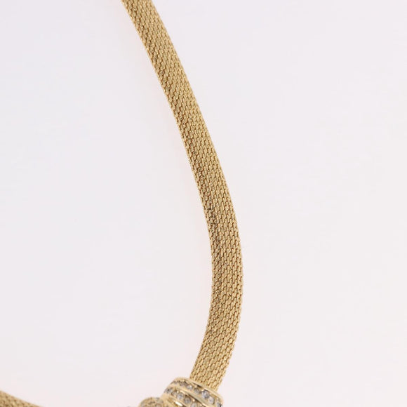 Christian Dior Choker Necklace Metal Gold Tone Auth SW2534A