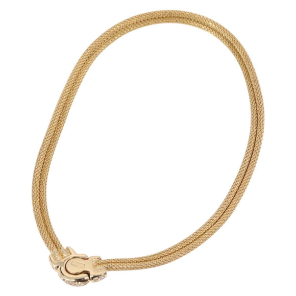 Christian Dior Choker Necklace Metal Gold Tone Auth SW2534A