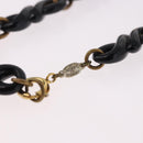 Christian Dior Chain Necklace Metal Black Gold Auth SW2535-13