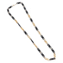 Christian Dior Chain Necklace Metal Black Gold Auth SW2535-2