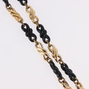 Christian Dior Chain Necklace Metal Black Gold Auth SW2535-5