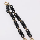 Christian Dior Chain Necklace Metal Black Gold Auth SW2535-7