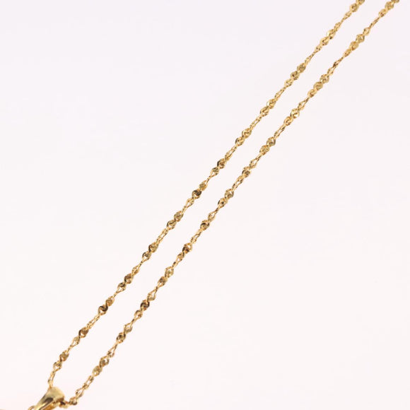 SAINT LAURENT Initials Cointop Necklace Metal Gold Tone Auth SW2536
