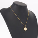 SAINT LAURENT Initials Cointop Necklace Metal Gold Tone Auth SW2536-14