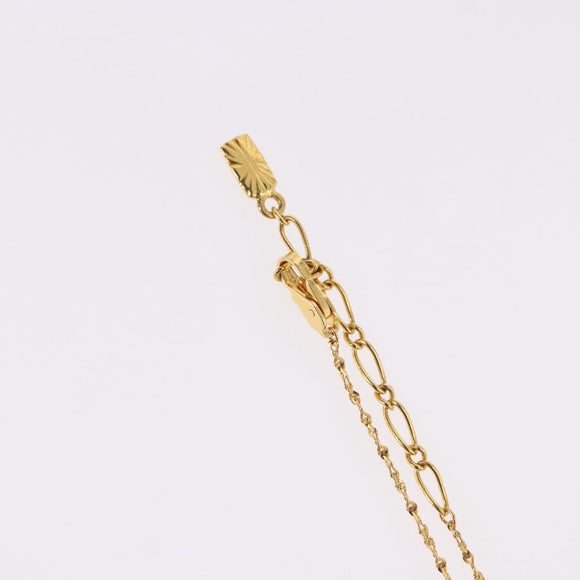 SAINT LAURENT Initials Cointop Necklace Metal Gold Tone Auth SW2536