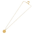 SAINT LAURENT Initials Cointop Necklace Metal Gold Tone Auth SW2536-8