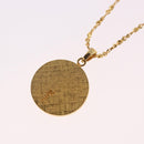 SAINT LAURENT Initials Cointop Necklace Metal Gold Tone Auth SW2536-9