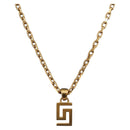 VERSACE Greca Top Necklace Metal Gold Tone Auth SW2537A-1