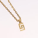 VERSACE Greca Top Necklace Metal Gold Tone Auth SW2537A-3