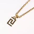 VERSACE Greca Top Necklace Metal Gold Tone Auth SW2537A-9