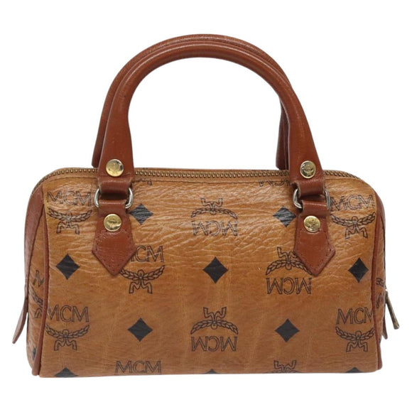 MCM Vicetos Logogram Hand Bag PVC Leather 2way Brown Auth sw254