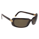 CHANEL Sunglasses Plastic Brown Gold CC Auth SW2589-1