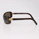 CHANEL Sunglasses Plastic Brown Gold CC Auth SW2589-8