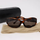 CHANEL COCO Mark Sunglasses Plastic Brown Gold CC Auth SW2591-14