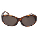 CHANEL COCO Mark Sunglasses Plastic Brown Gold CC Auth SW2591-2