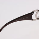 CHANEL COCO Mark Sunglasses Plastic Brown Silver CC Auth SW2592V-11