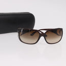 CHANEL COCO Mark Sunglasses Plastic Brown Silver CC Auth SW2592V-12