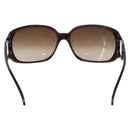 CHANEL COCO Mark Sunglasses Plastic Brown Silver CC Auth SW2592V-2