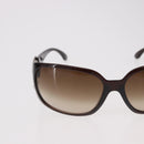 CHANEL COCO Mark Sunglasses Plastic Brown Silver CC Auth SW2592V-3