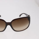 CHANEL COCO Mark Sunglasses Plastic Brown Silver CC Auth SW2592V-4
