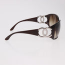 CHANEL COCO Mark Sunglasses Plastic Brown Silver CC Auth SW2592V-5