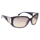 CHANEL COCO Mark Sunglasses Plastic Purple Silver CC Auth SW2593V-1