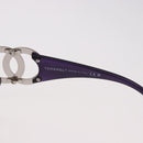 CHANEL COCO Mark Sunglasses Plastic Purple Silver CC Auth SW2593V-10