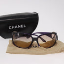 CHANEL COCO Mark Sunglasses Plastic Purple Silver CC Auth SW2593V-12