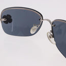 CHANEL Camelia Sunglasses Metal Light Blue Silver CC Auth SW2597V-13