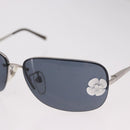 CHANEL Camelia Sunglasses Metal Light Blue Silver CC Auth SW2597V-5