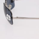 CHANEL Camelia Sunglasses Metal Light Blue Silver CC Auth SW2597V-7