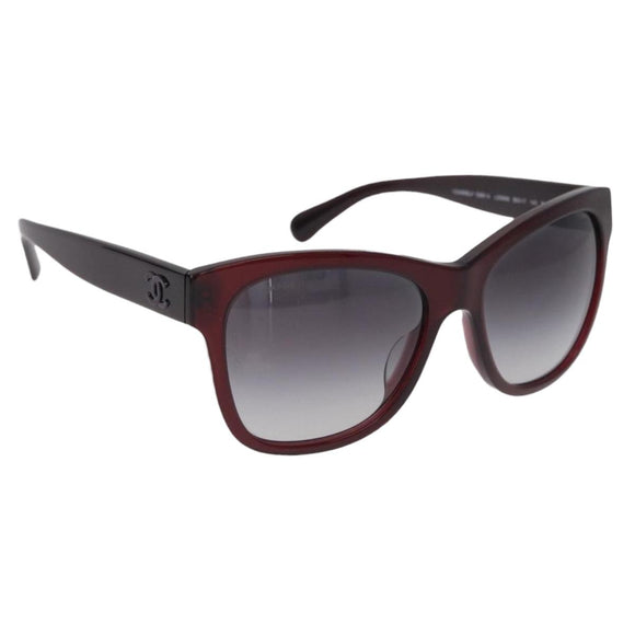 CHANEL COCO Mark Sunglasses Plastic Brown CC Auth SW2598
