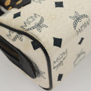 MCM Vicetos Logogram Hand Bag PVC Leather White Auth sw260-9