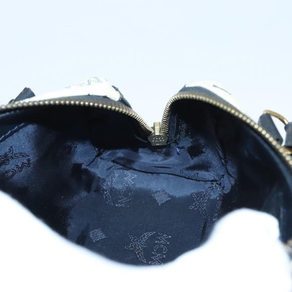 MCM Vicetos Logogram Hand Bag PVC Leather White Auth sw260