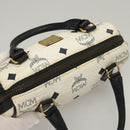 MCM Vicetos Logogram Hand Bag PVC Leather White Auth sw260-6