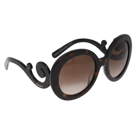 PRADA Baroque Sunglasses Plastic Brown Gold Auth SW2600V